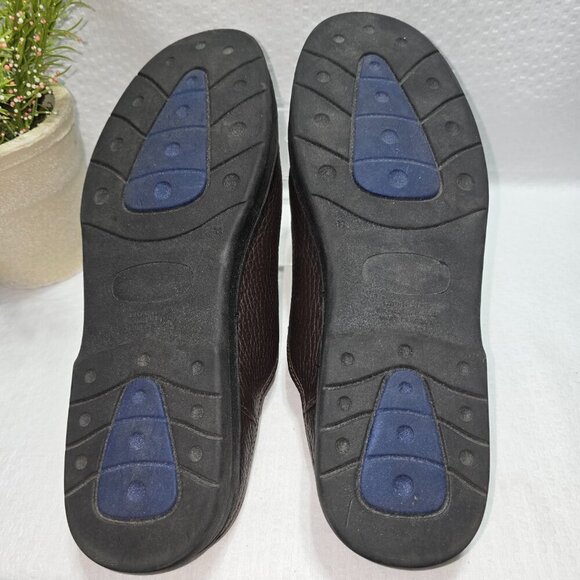 WOMENS BROWN LEATHER SLIP ON MULES BY BRAZIL SIZE 11 EUC - Picture 8 of 10